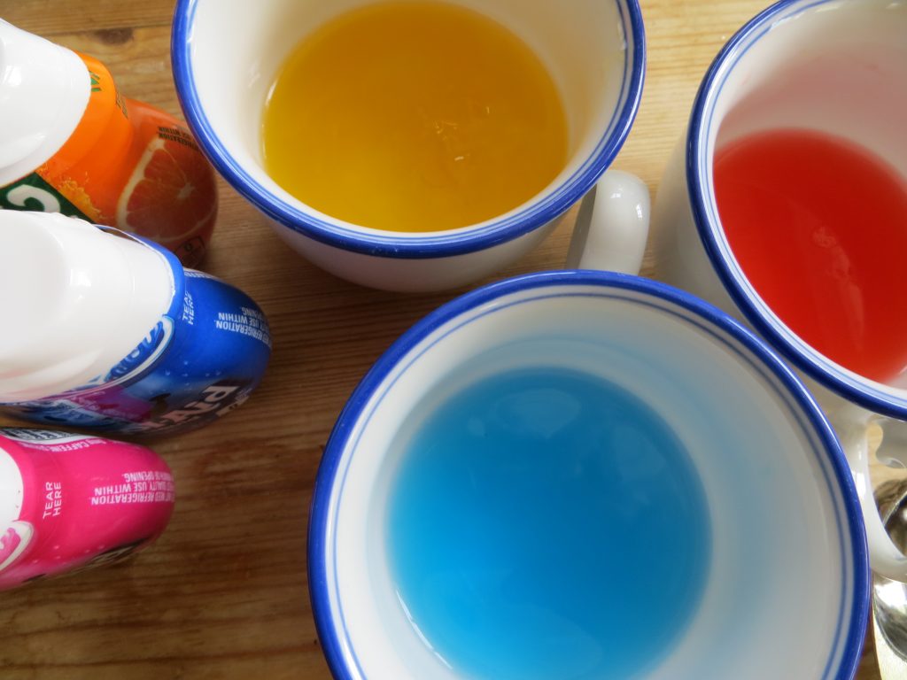Add liquid drink drops to add flavor and color (KitchenPantryScientist.com)
