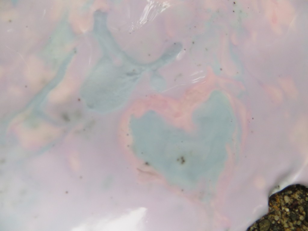 Baking soda will turn cabbage juice pigment blue, while vinegar will turn it pink.