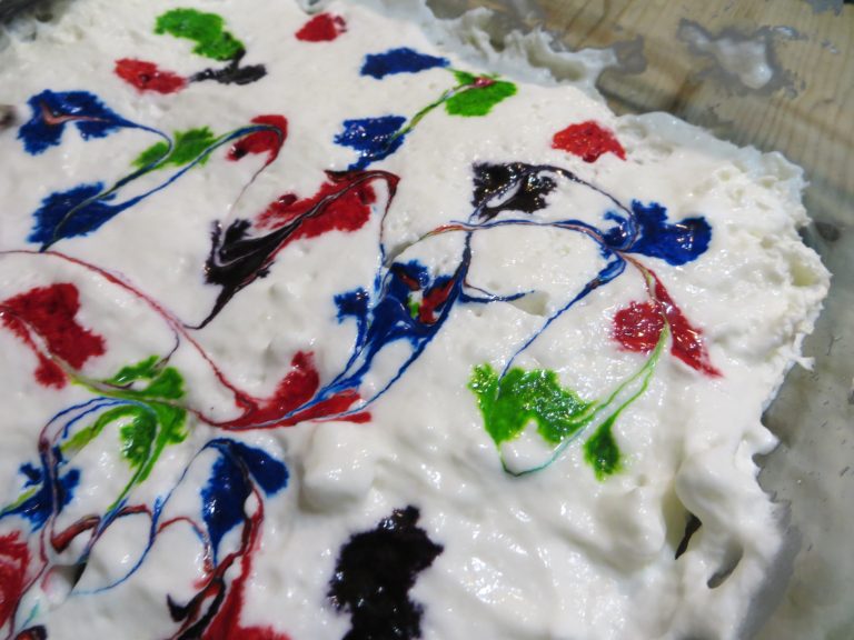 Edible Egg Marbling (with Food Coloring and Whipped Cream) « The